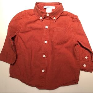 Janie and Jack Brick Red Button-Down Shirt